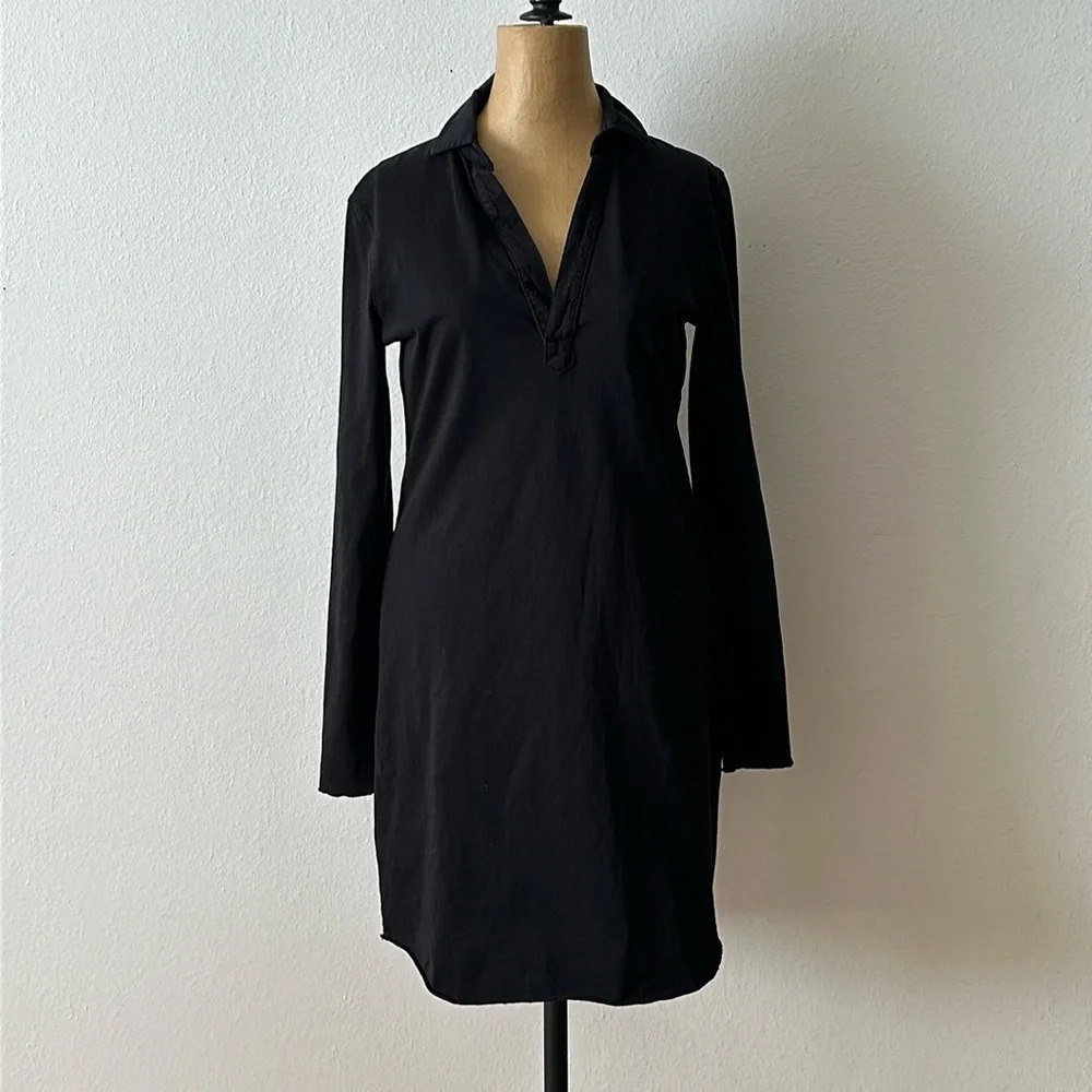 Frank & Eileen sz XS long sleeve v neck cotton dress great pre owned condition